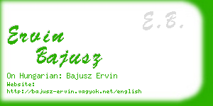 ervin bajusz business card